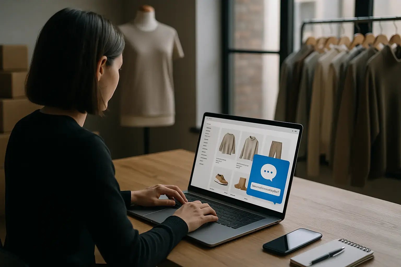 Nutzer interagiert mit Shopware Chatbot