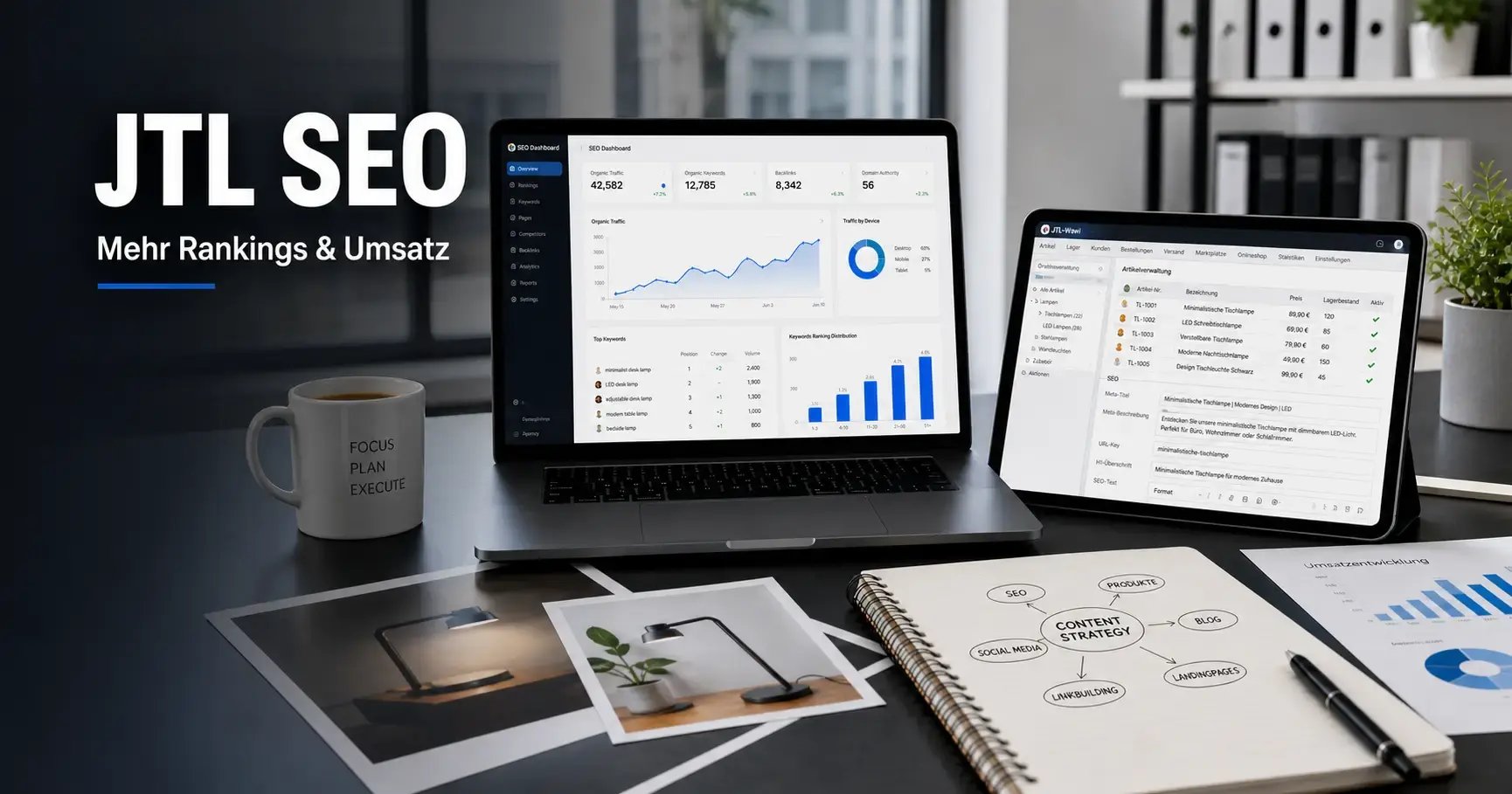 JTL Shop SEO mit JTL-Wawi, SEO Dashboard und Content Strategie für bessere Rankings und mehr Umsatz