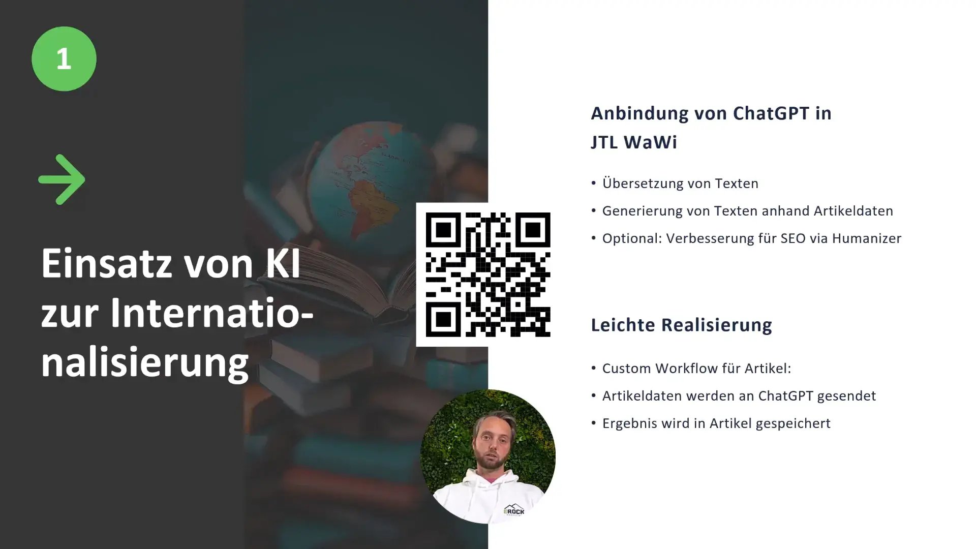 Screenshot der Übersetzungsfunktion in JTL KI