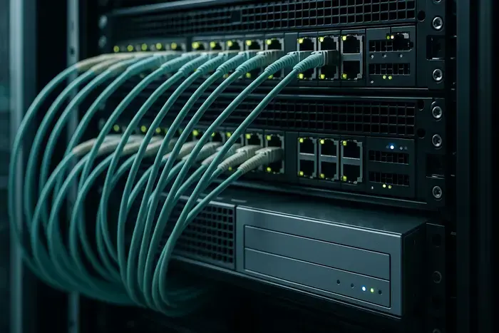 Server-Infrastruktur als Symbol für strukturierte Medienpfade und Dateispeicherung