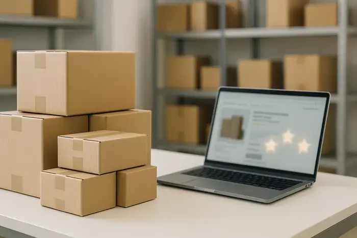 Versandstation eines Onlinehändlers als Sinnbild für automatisierte Bewertungsanfragen nach Bestellungen