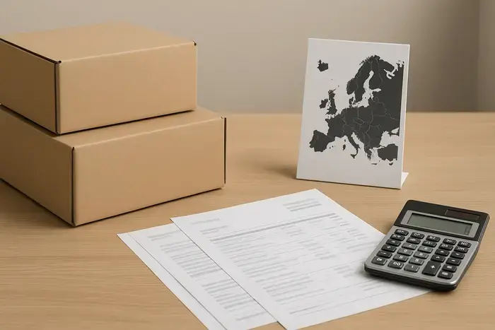 Packtisch für die Prüfung von Lieferland und Preislogik im Onlinehandel