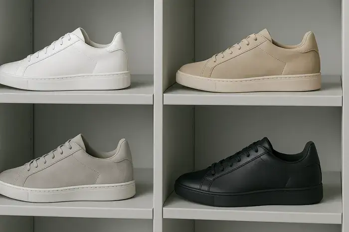 Sneaker in unterschiedlichen Farben mit getrennten Produkt- und Lagerzuordnungen