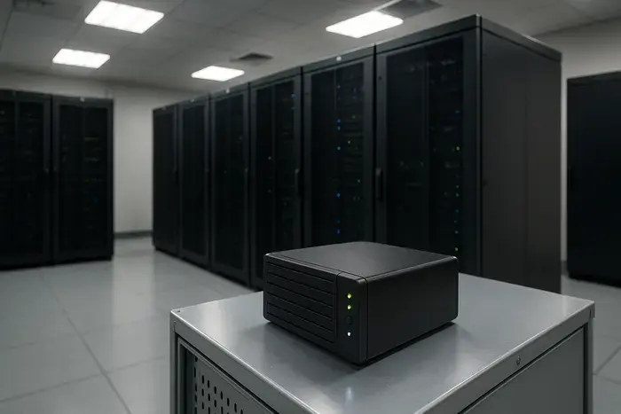Serverraum mit Backup-Speichermedium als Symbol für sichere technische Shopware-Bereinigung
