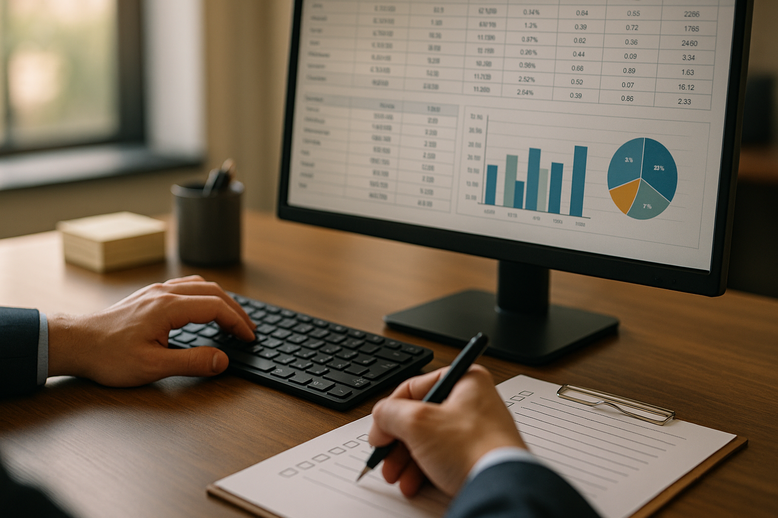 E-Commerce-Team arbeitet an Rechnungskorrektur-Prozess mit Dashboard, Checkliste und strukturiertem Workflow am Bildschirm in modernem Büro mit klarer Aufgabenteilung