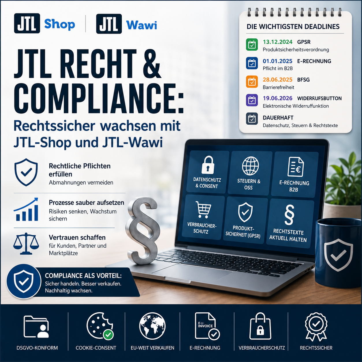 JTL Recht & Compliance: Rechtssicher wachsen mit JTL-Shop und JTL-Wawi-featured