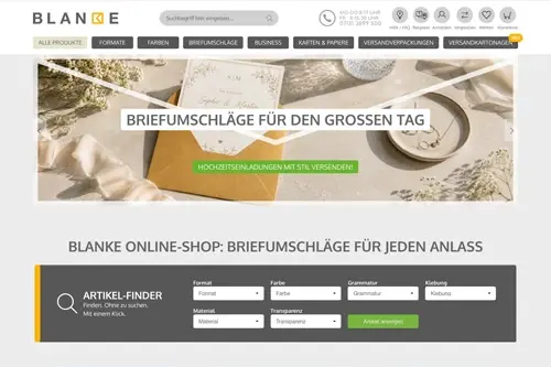 Vorschau des Blanke Briefhüllen Webshops Vorschau des Blanke Briefhüllen Webshops