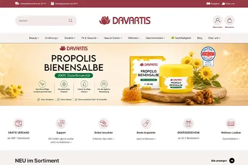 Vorschau des Davartis Webshops Vorschau des Davartis Webshops
