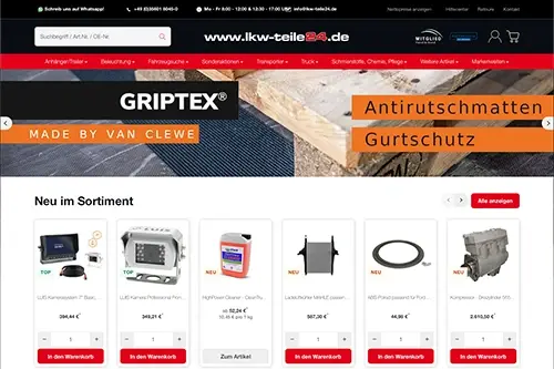 Vorschau des LKW-Teile24 Webshops Vorschau des LKW-Teile24 Webshops