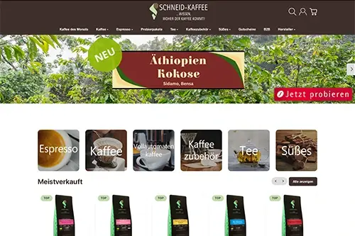 Vorschau des SCHNEID KAFFEE Webshops Vorschau des SCHNEID KAFFEE Webshops